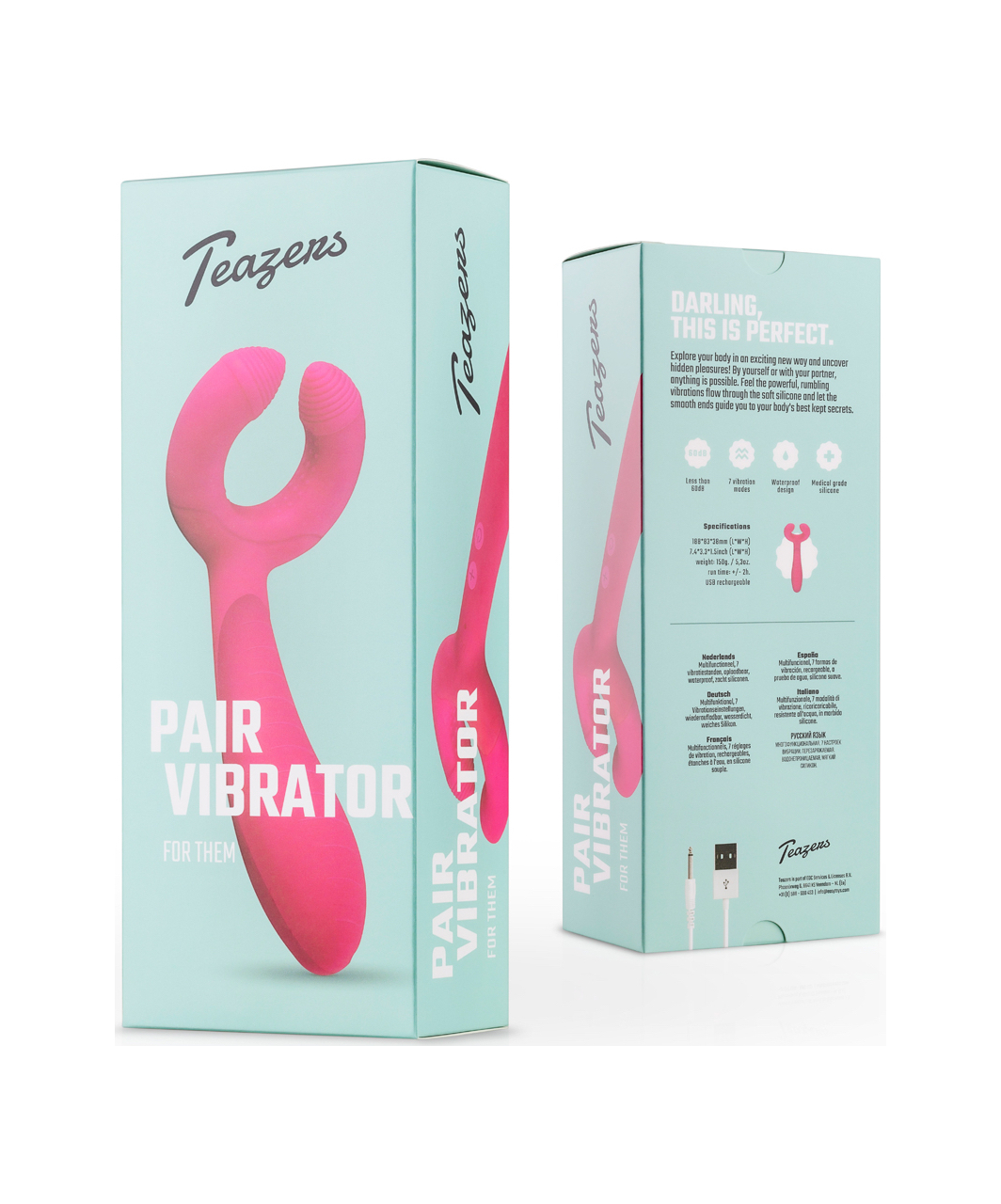 Teazers Pair Vibe divpusējs vibrators