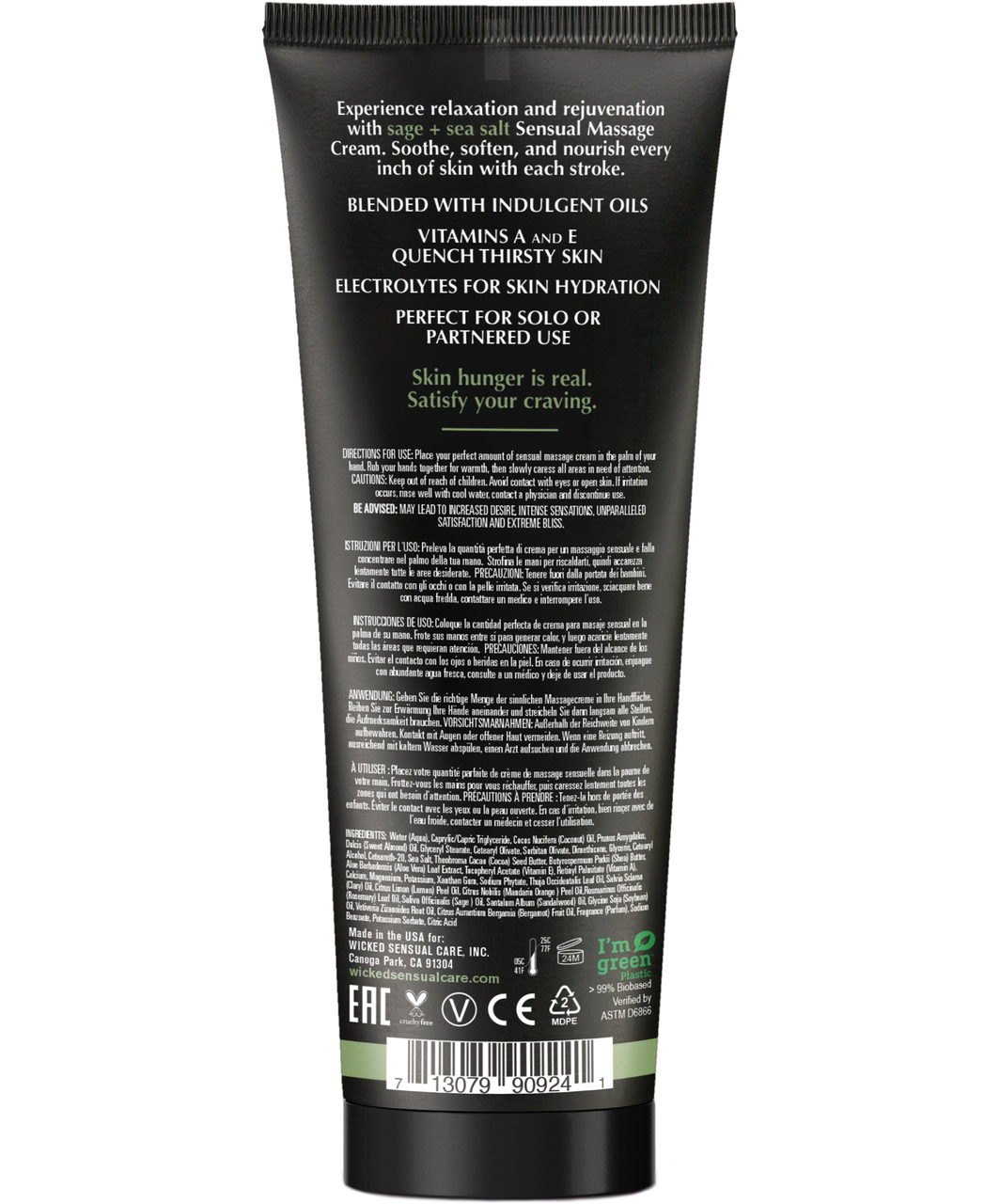 Wicked Cream-to-Liquid Gently Scented Massage Cream (120 ml)