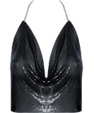 Cottelli Lingerie black metallic crop top