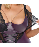 Cottelli Lingerie violetinis korsetas su juodais nėriniais