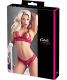 Cottelli Lingerie red lace open two-piece lingerie set