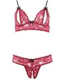 Cottelli Lingerie комплект нижнего белья вишневого цвета с разрезами