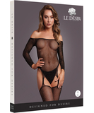 Le Désir DES074 czarne połyskujące bodystocking