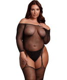 Le Désir DES074 czarne połyskujące bodystocking