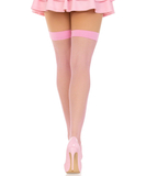 Leg Avenue Joy pink net hold-up stockings