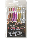 Little Genie Glitterati Penis Party Short Cocktail Straws (8 pcs)