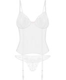 Obsessive Alissium white sheer mesh basque with string