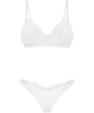 Obsessive Alissium white sheer mesh lingerie set