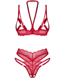 Obsessive Cupide red open lingerie set