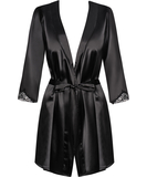 Obsessive Satinia black robe with string