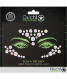 Ouch! Glow OU852 body jewelry sticker – face