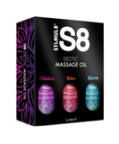 S8 scented massage oil set (3 x 50 ml)