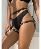 Subblime leatherette belt with thigh straps