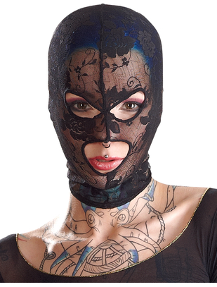 Bad Kitty black lace hood mask