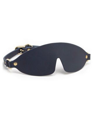 NS Novelties navy blue faux leather blindfold - Mėlyna