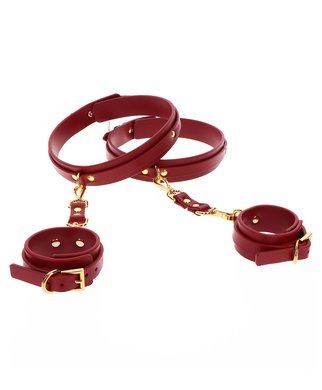 Taboom burgundy faux leather wrist to thigh cuffs - Burgundy