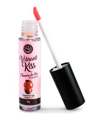 Secret Play Vibrant Kiss lūpų blizgesys oraliniam seksui (6 g) - Strawberry gum